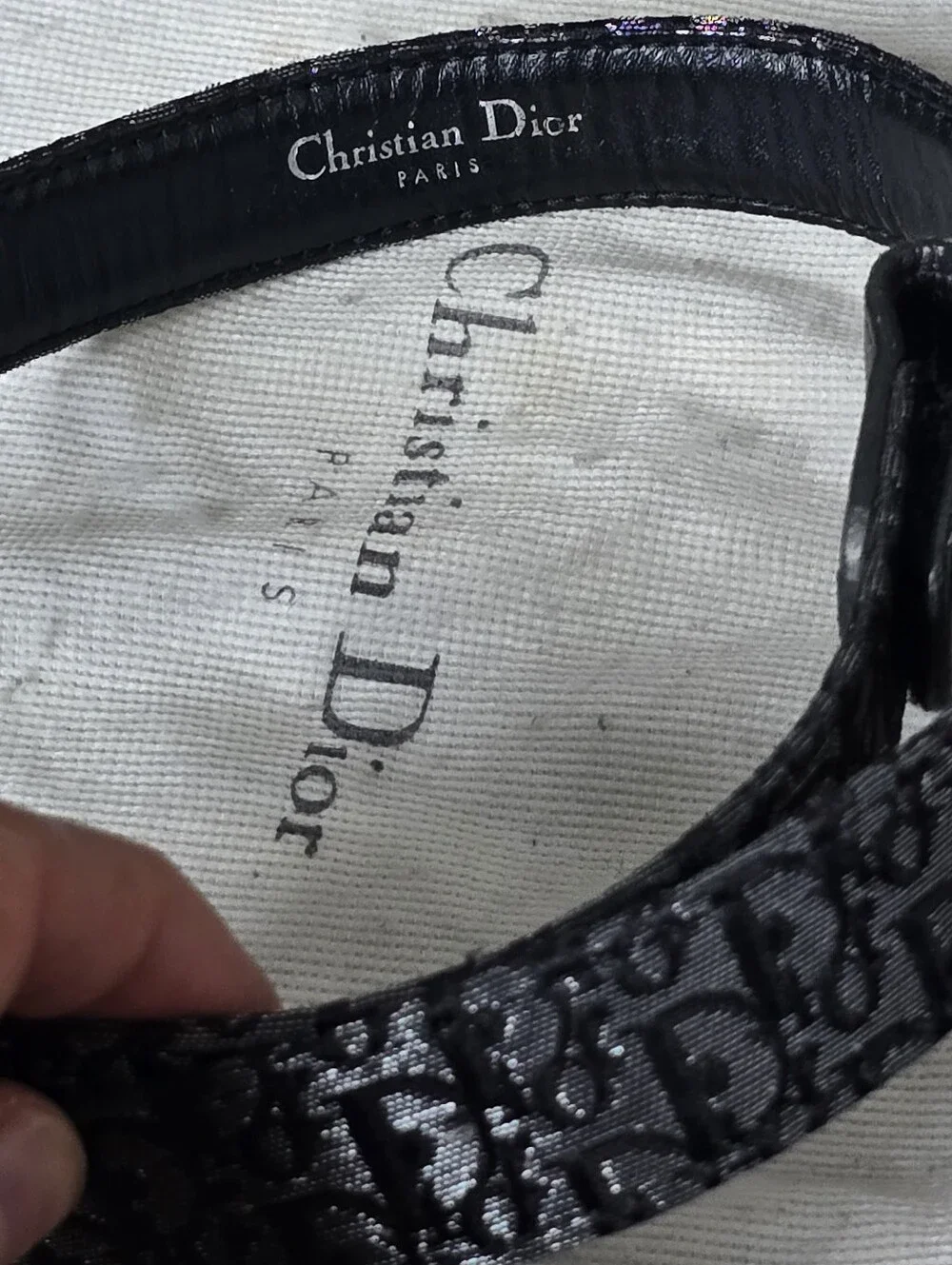 Dior Black Monogram CD Buckle Belt Galliano Era Size 70
